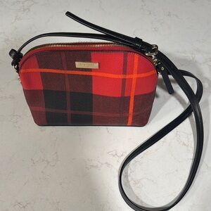 Kate Spade Red and Black Plaid Crossbody Bag